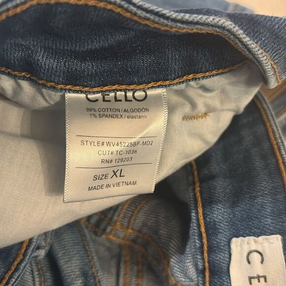 Cello Blue Distressed Jean Shorts High-Waisted SZ Xlarge - Picture 11 of 11